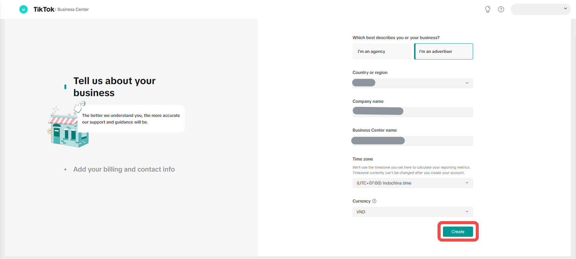 Step 3 — TikTok Business account