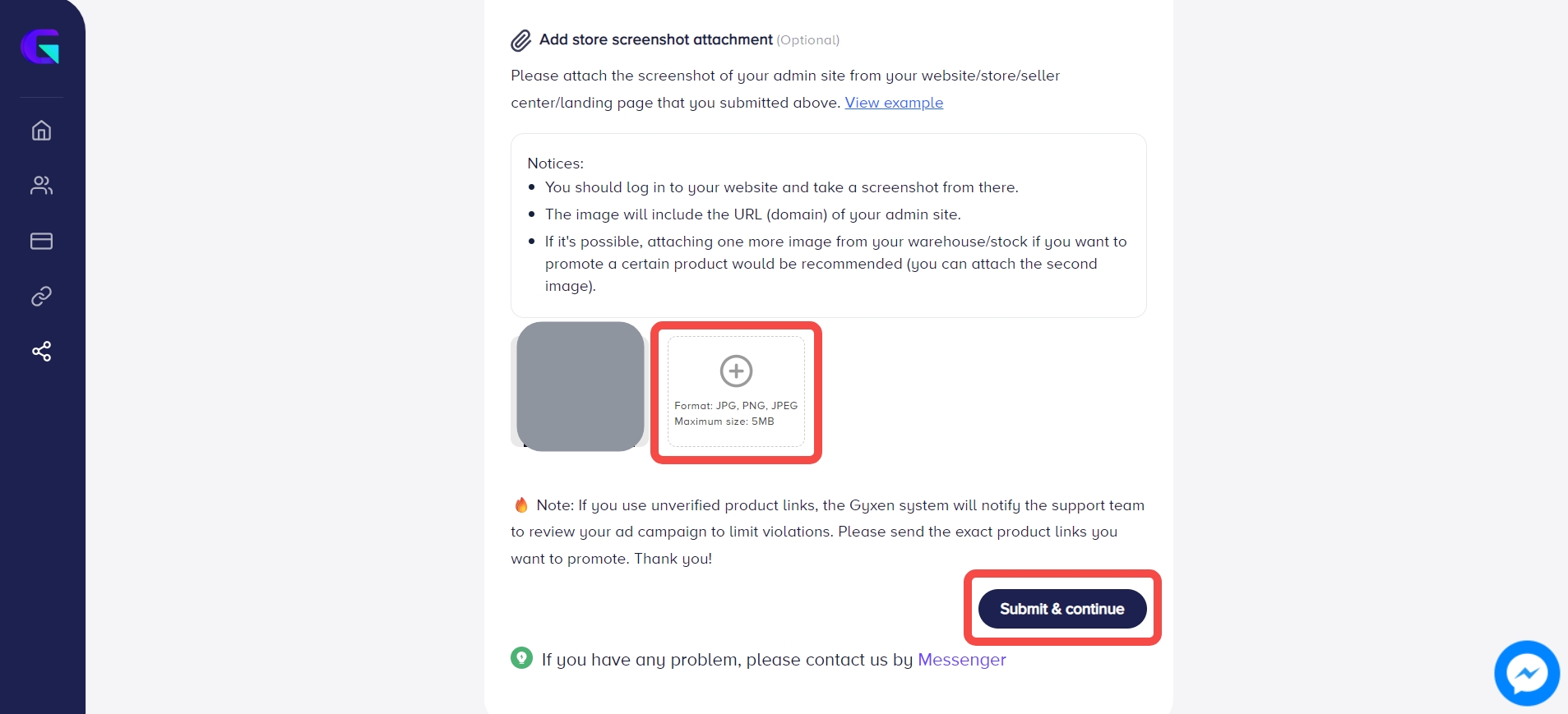 Step 4 — Company info and top-up