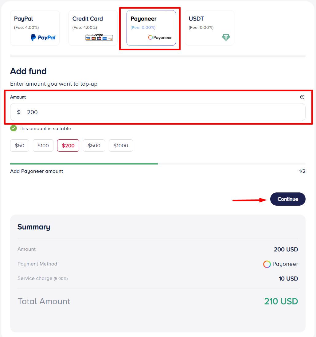 Auto Top-Up feature